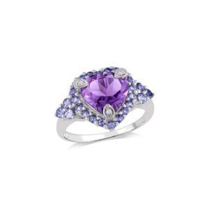 Amethyst & Tanzanite Heart Ring- size 6